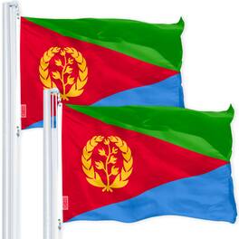 G128 - Eritrea Flag 3x5 ft — 2-Pack 150D Polyester, Brass Grommets - Assorted Colors