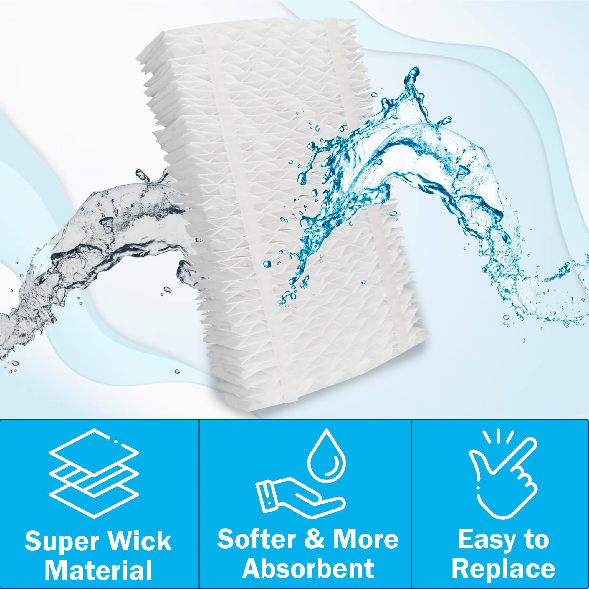 Super Wick Material  
Softer & More Absorbent  
Easy to Replace
