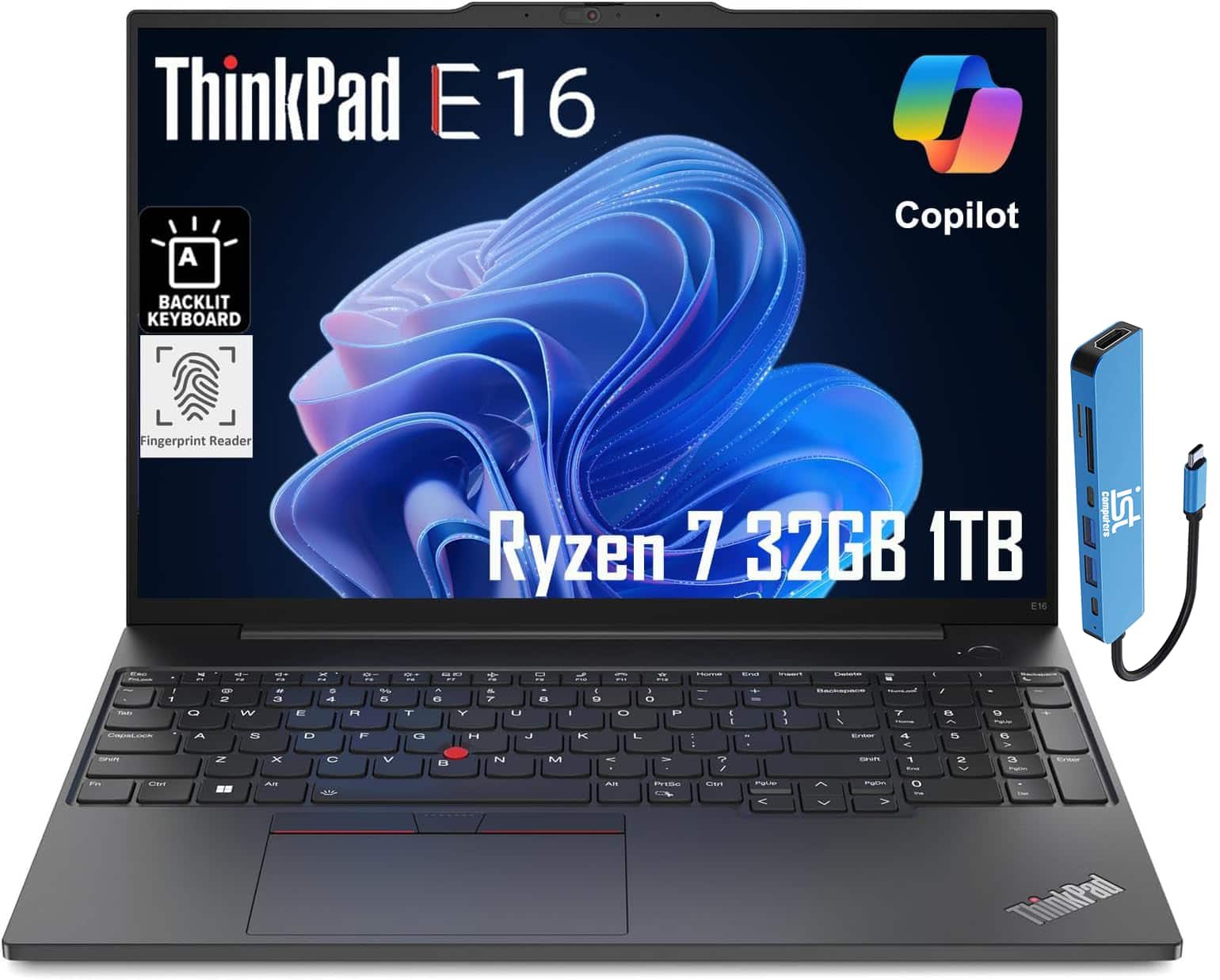 ThinkPad E16
Copilot
BACKLIT KEYBOARD
Fingerprint Reader
Ryzen 7 32GB 1TB
