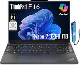 Lenovo - ThinkPad E16 Gen2 16" WUXGA Laptop - AMD Ryzen 7 with 32GB Memory - 1TB SSD - Windows 11 Pro - Black