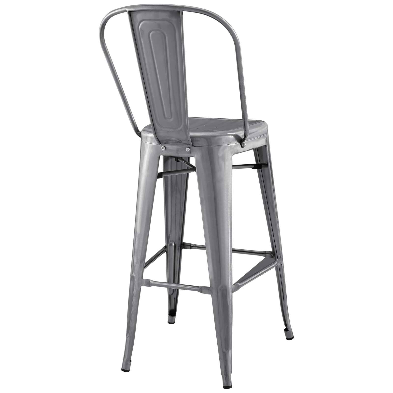 Alt View 1. Modway - Promenade Bar Side Stool by Modway - Gunmetal.