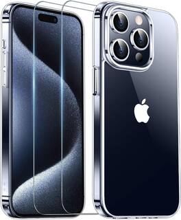 Entronix - iPhone 15 Pro Bundle: Case with 2 Screen Protectors for Ultimate Protection - Clear