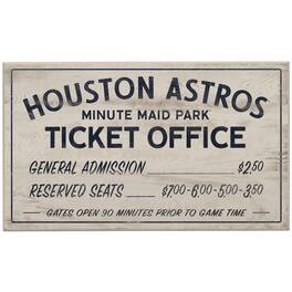 Open Road Brands - Houston Astros 10" x 17" Ticket Office Wood Sign - Multicolor