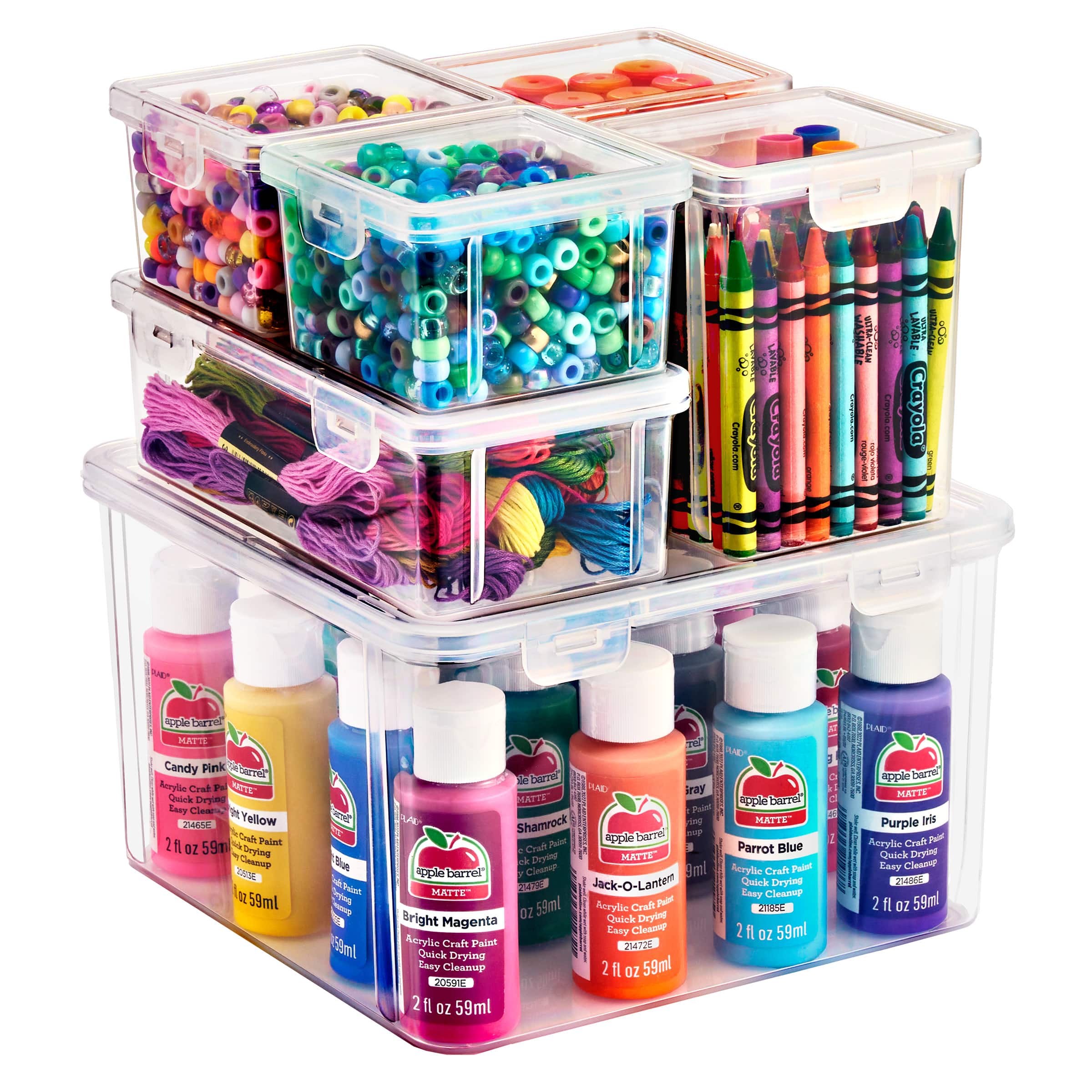 Sorbus - 6-Piece Hardware Storage Container Set - Clear