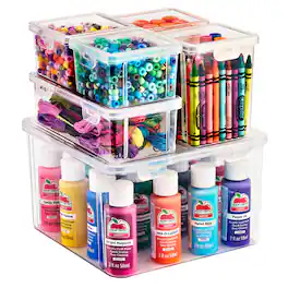 Sorbus - 6-Piece Hardware Storage Container Set - Clear