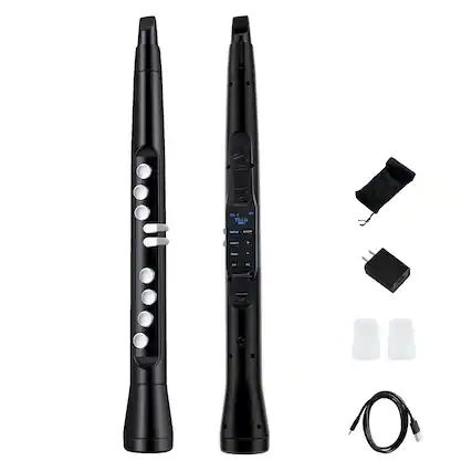 Front. Costway - Costway Electronic Saxophone with Wireless MIDI 4-Octave Range & 2 Fingerings with HIFI Speaker - Black.