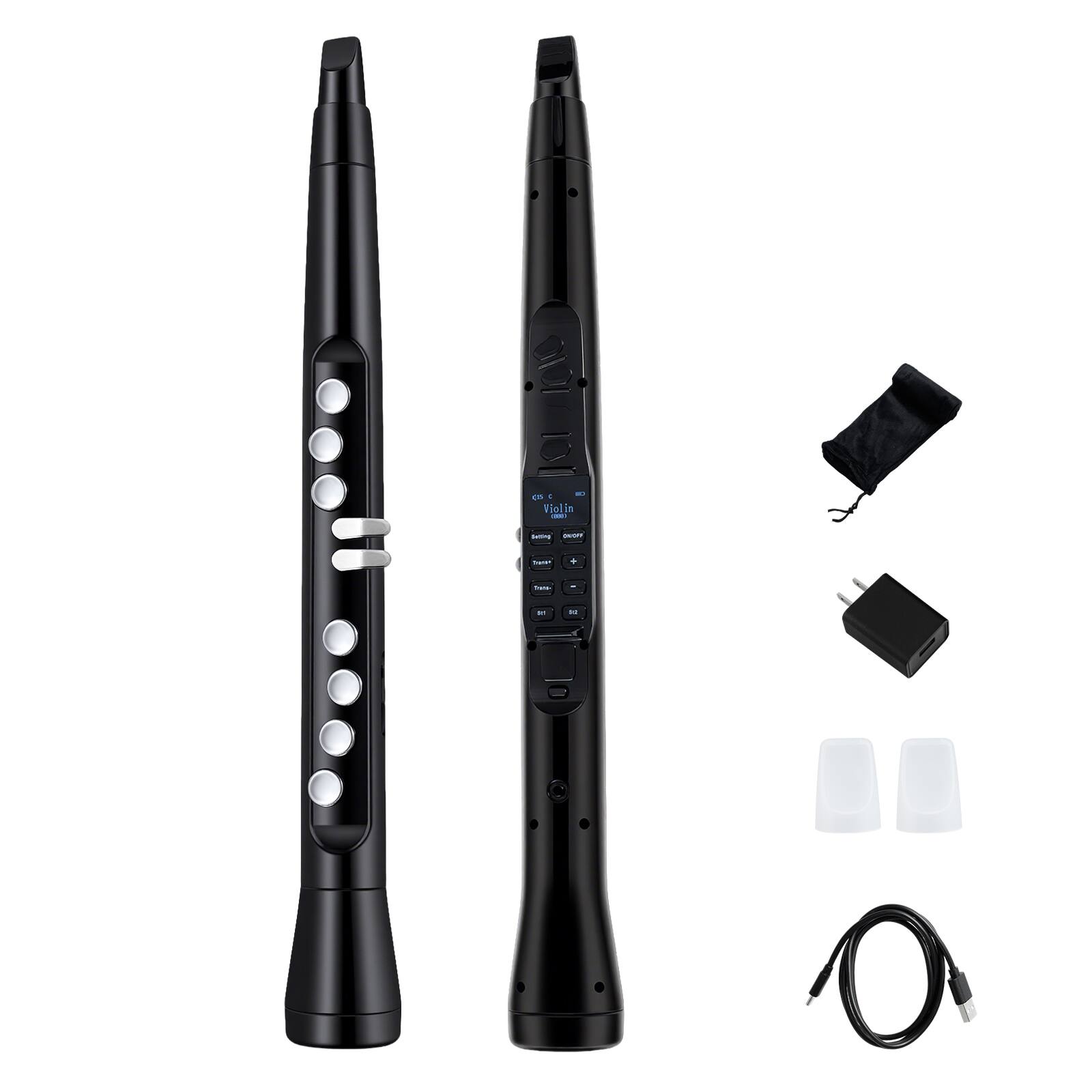 Front. Costway - Costway Electronic Saxophone with Wireless MIDI 4-Octave Range & 2 Fingerings with HIFI Speaker - Black.