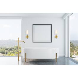 Living District - Mel 1 light wall sconce - Brass And Black And White Shade