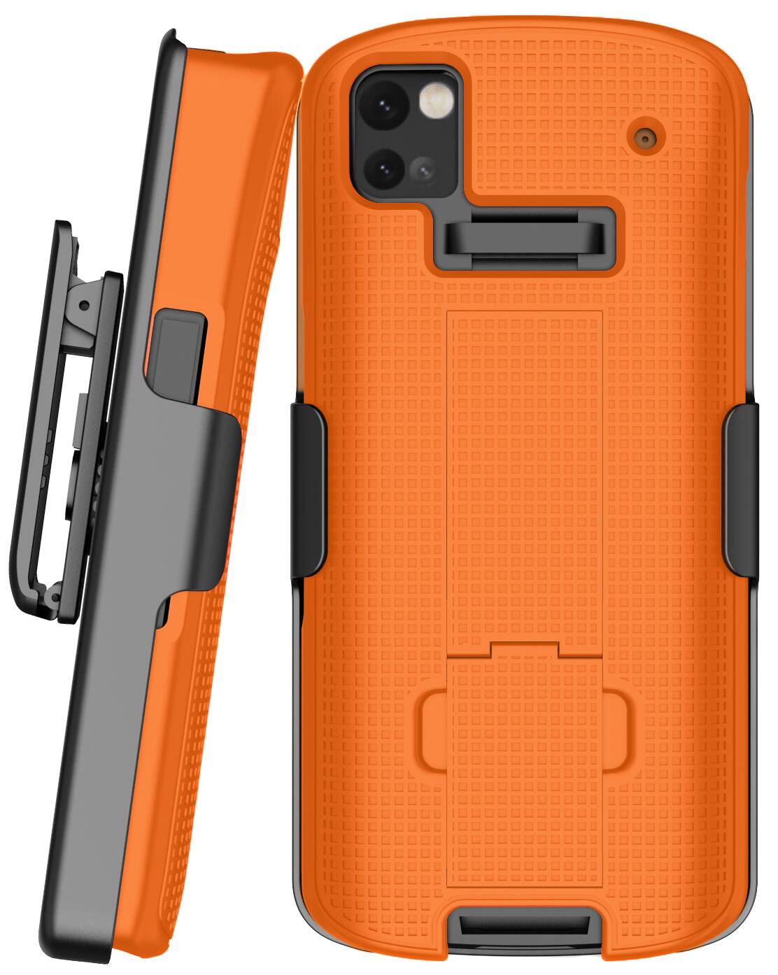 Alt View 8. Nakedcellphone - Combo for Zebra TC53 / TC58 Mobile Computer Scanner - Slim Case with Stand and Belt Clip Holster - Orange.