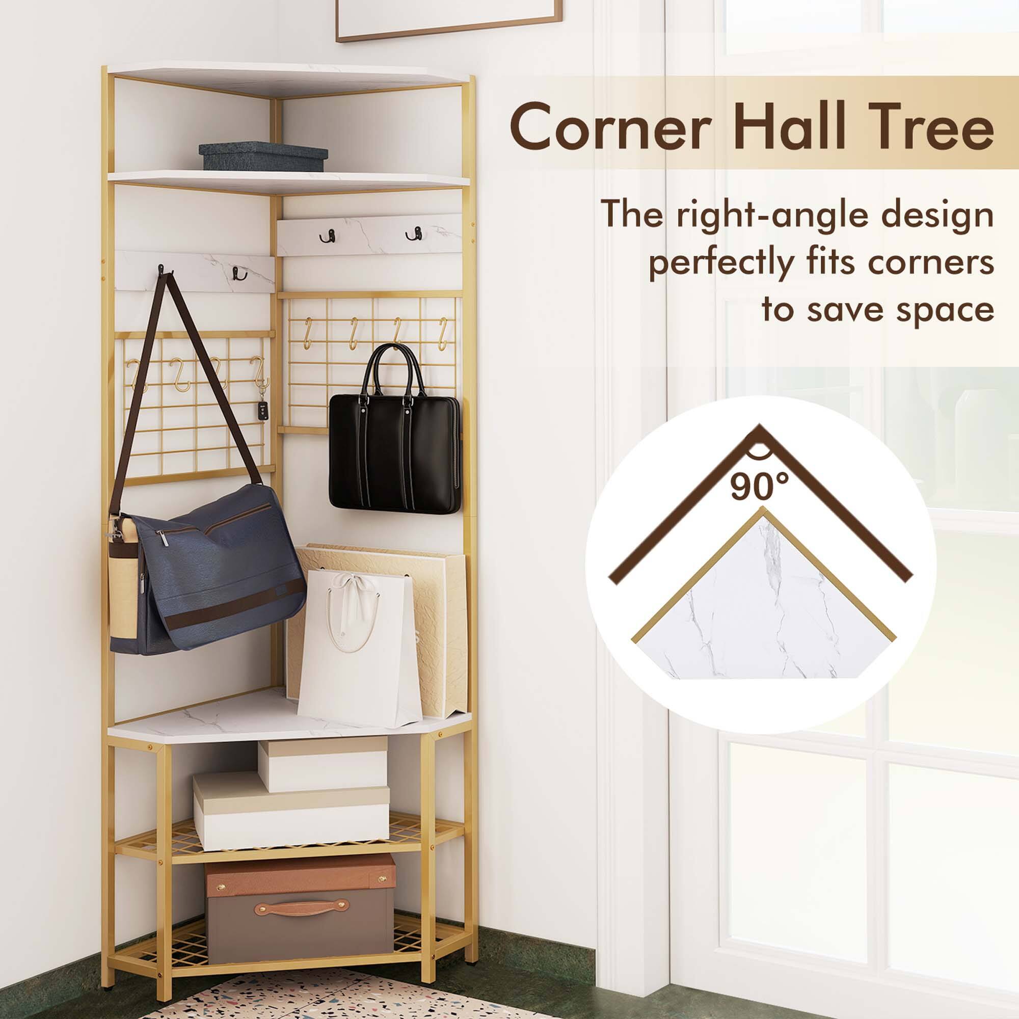 Corner Hall Tree

The right-angle design perfectly fits corners to save space

90°