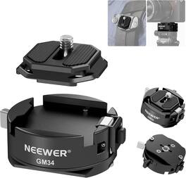 Neewer - GM34 Quick Release Plate Kit, Auto-Lock Square QR, Arca Compatible, 11lb