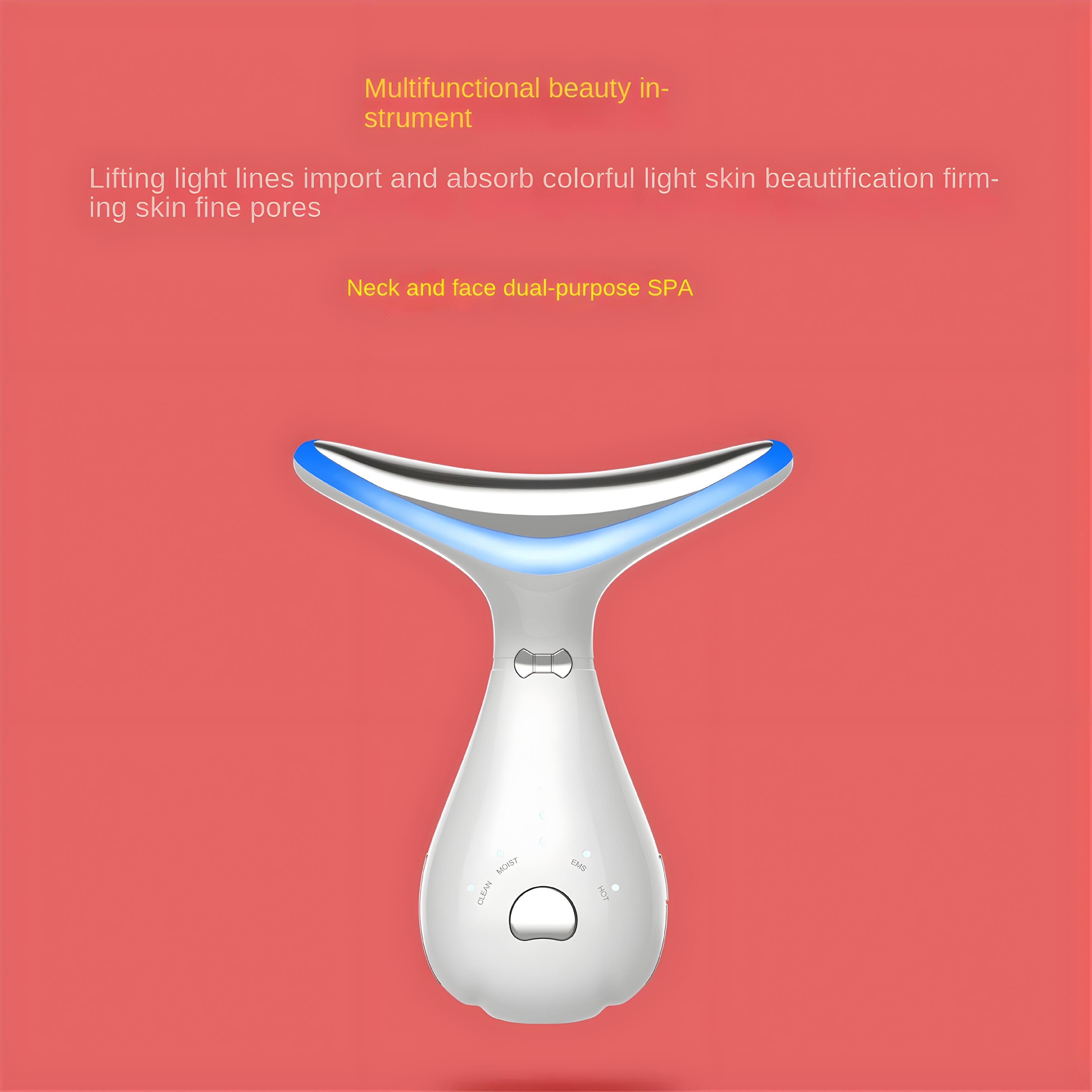Multifunctional beauty instrument

Lifting light lines import and absorb colorful light skin beautification firming skin fine pores

Neck and face dual-purpose SPA