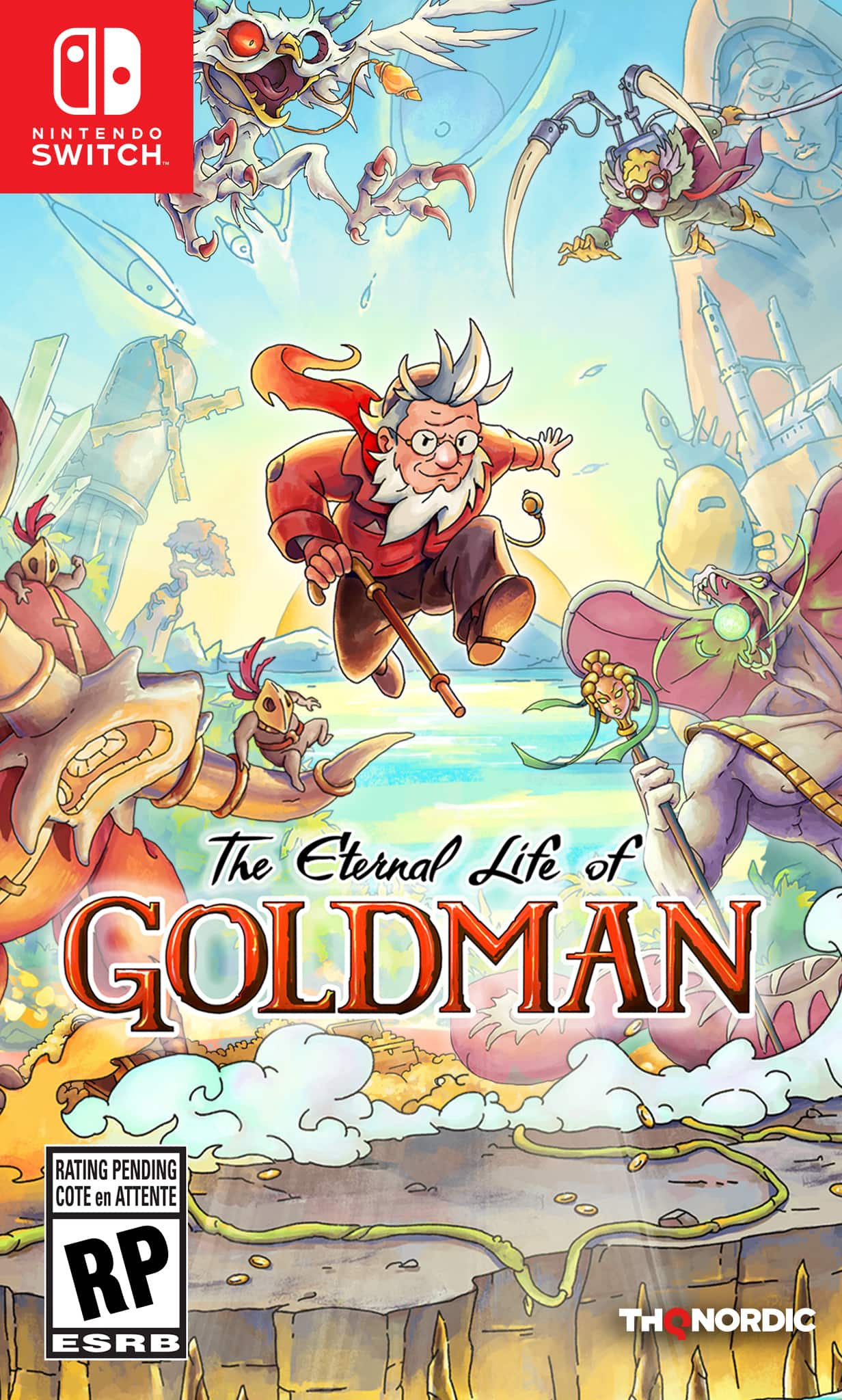 The Eternal Life of Goldman is a video game for the Nintendo Switch console. The game has not yet been rated by the ESRB, and it is currently in development. The game is being created by Thq Nordic.