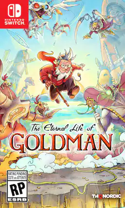 The Eternal Life of Goldman is a video game for the Nintendo Switch console. The game has not yet been rated by the ESRB, and it is currently in development. The game is being created by Thq Nordic. - RP (Rating Pending)