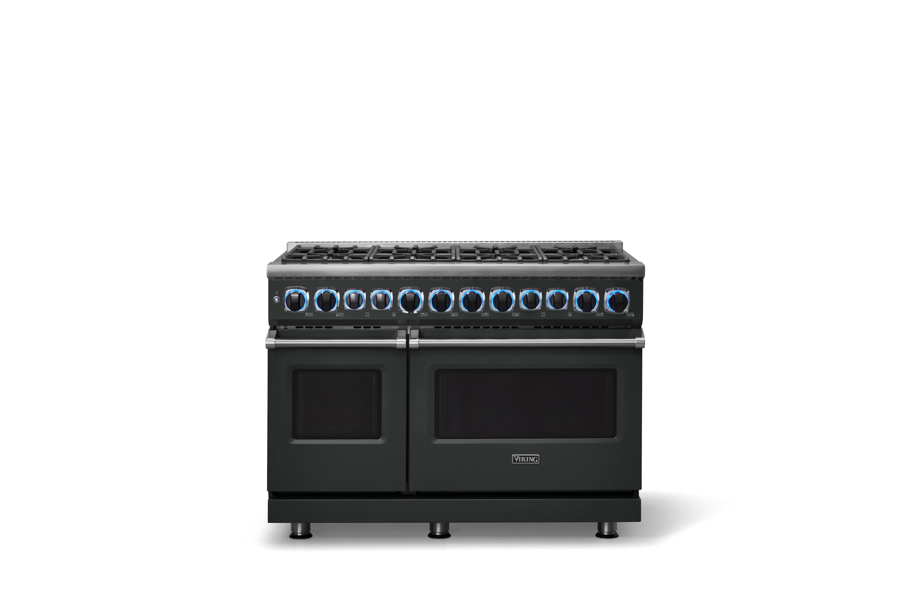 Alt View 4. Viking - 48 in. Wide 8 Burner Dual Fuel Sealed Burner Range-LP - Antique Bronze.