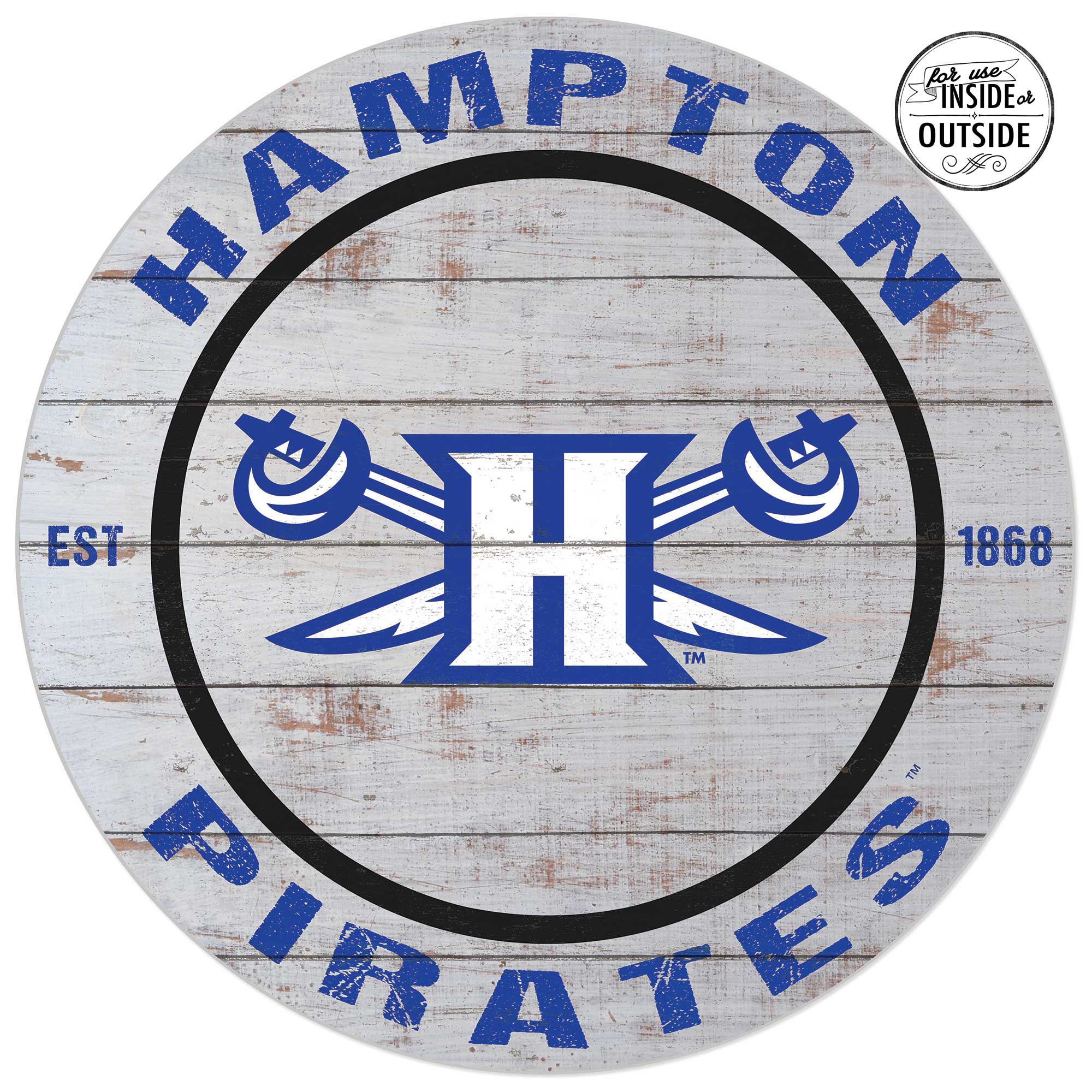 Hampton Pirates 20'' x 20'' Indoor/Outdoor Weathered Circle Sign
