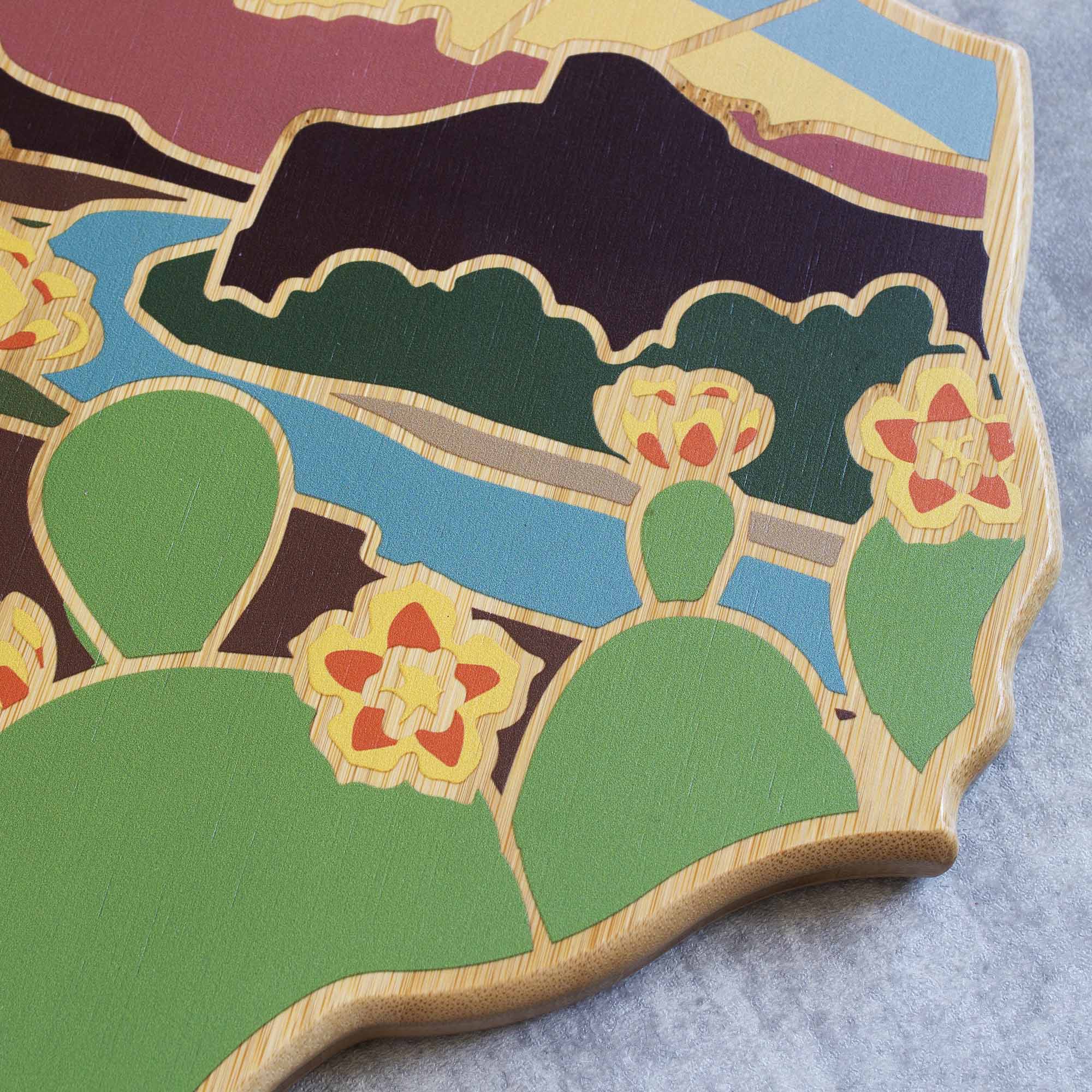 Alt View 2. Totally Bamboo - Texas Cutting Board with Artwork by Summer Stokes.