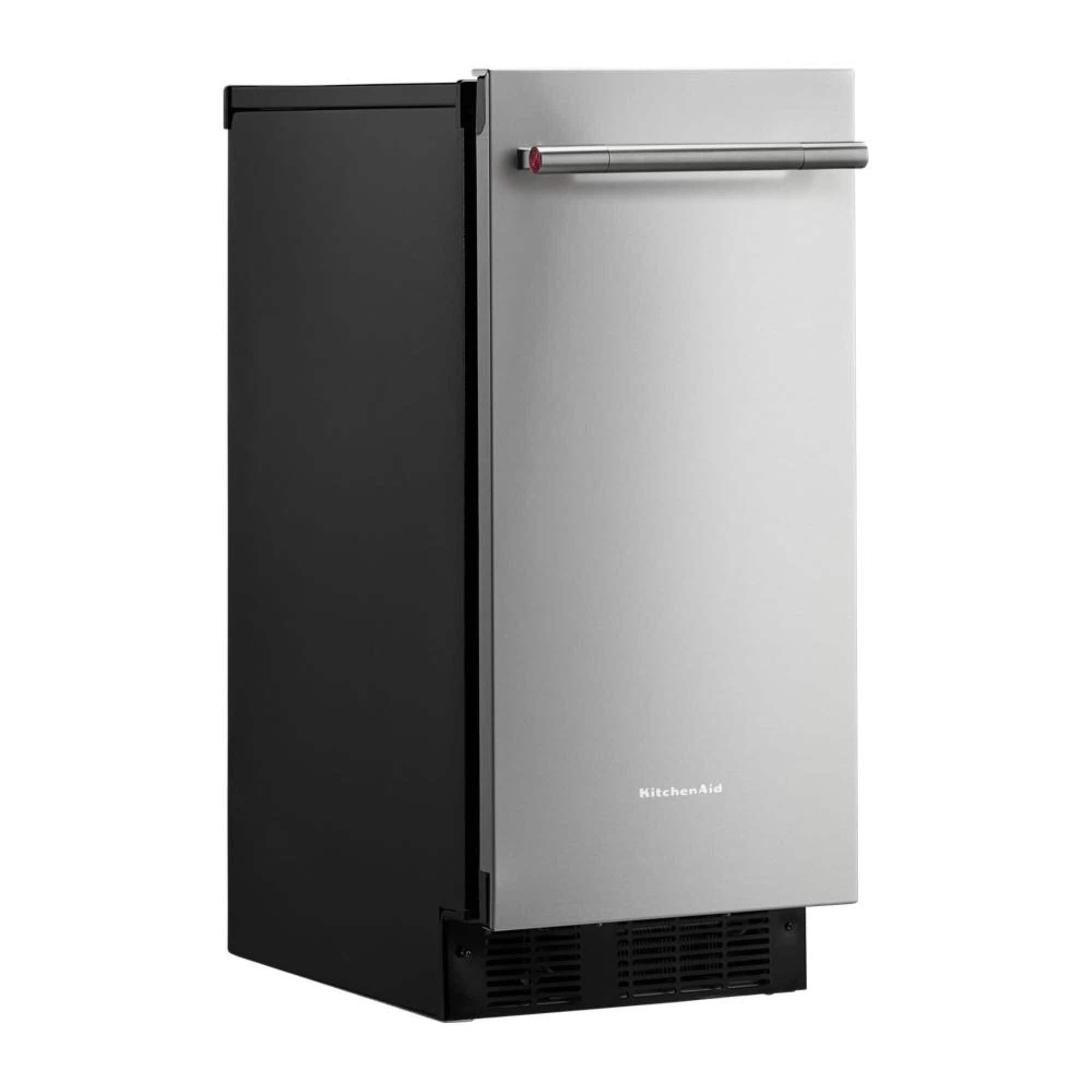 Angle. KitchenAid - 15" 25-Lb. Ice Maker - PrintShield Stainless Finish.