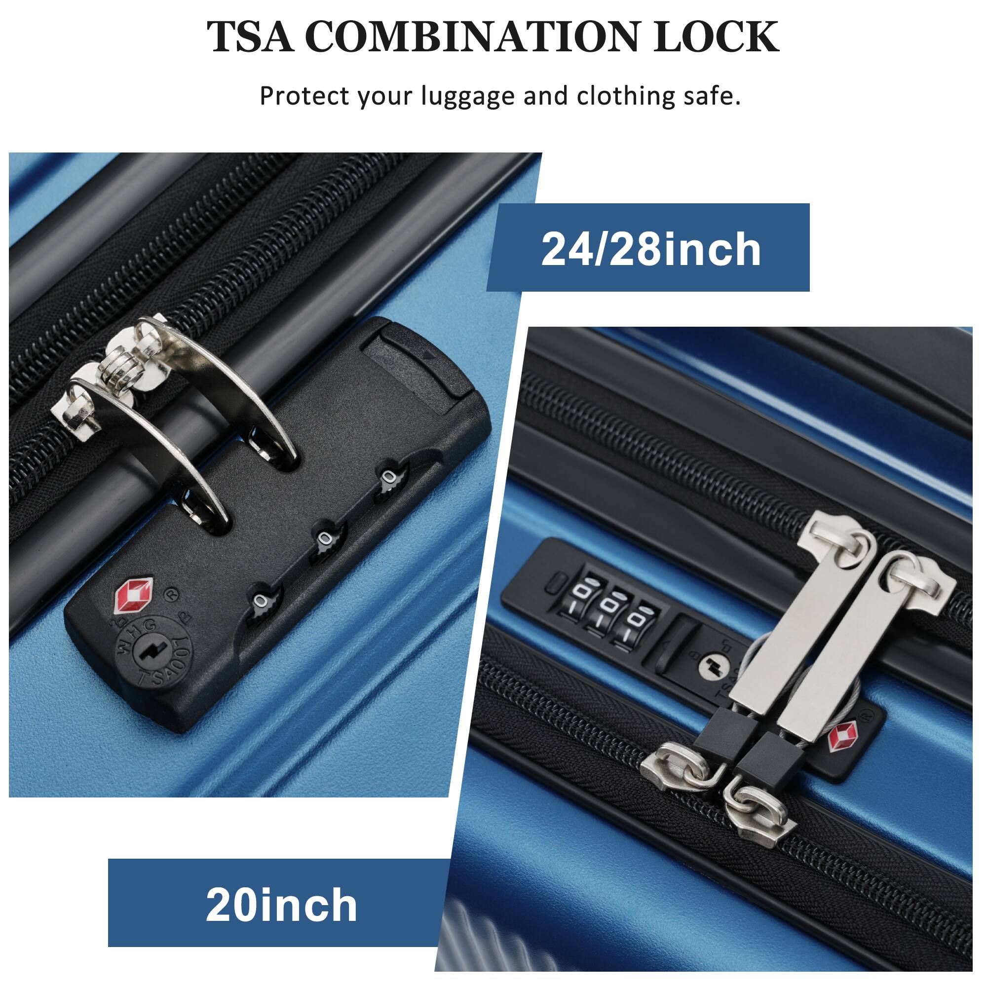 TSA COMBINATION LOCK  
Protect your luggage and clothing safe.  

24/28inch  

20inch