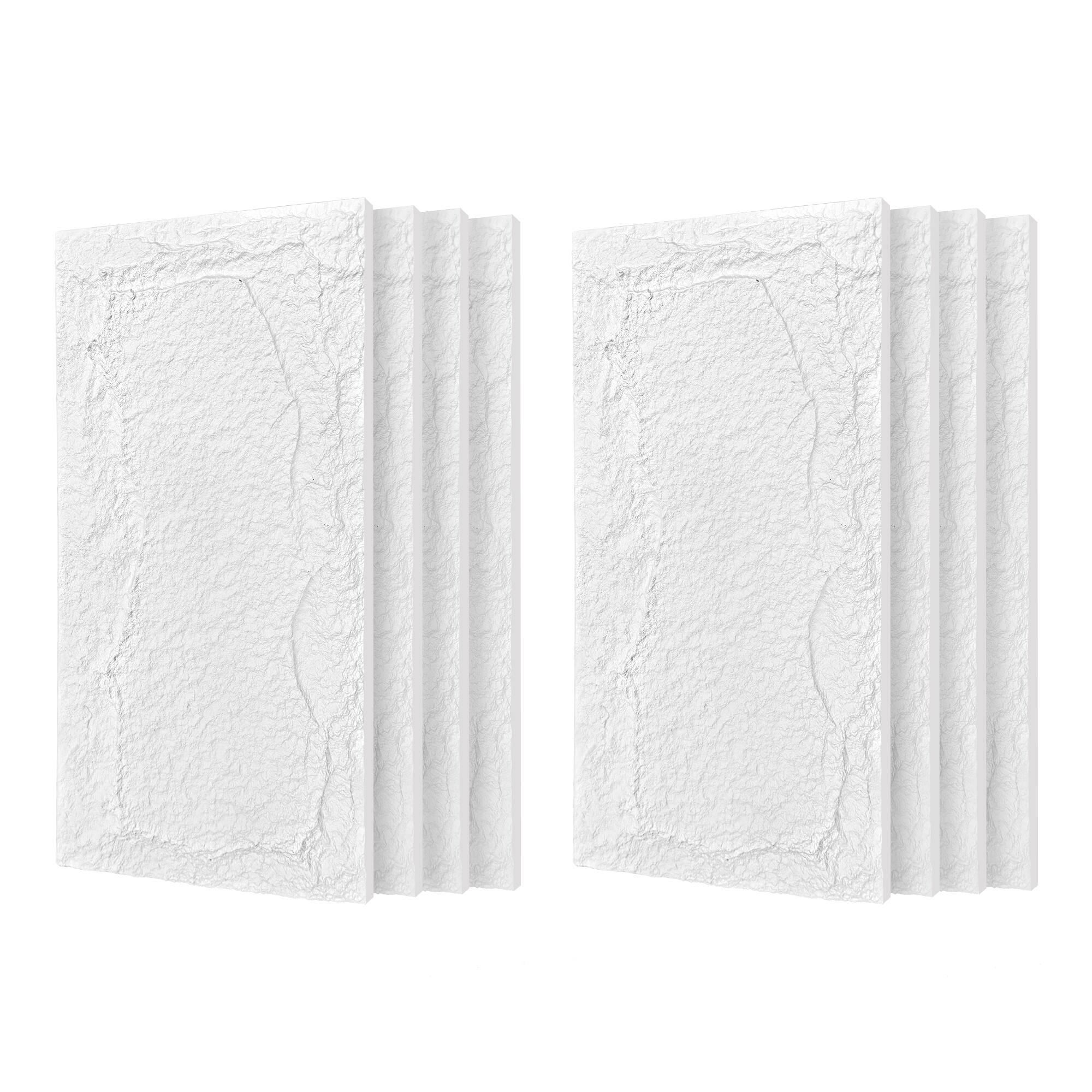 Front. Boyel Living - 8-Pack 23.62-in x 47.24-in Natural 3D Faux Stone Polyurethane Wall Panel - Natural.