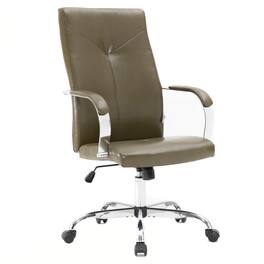 LeisureMod - Sonora High-Back Leather Office Chair with Adjustable Height, Swivel, and Tilt, Desk, Conference Room, or Home Office - Olive Green