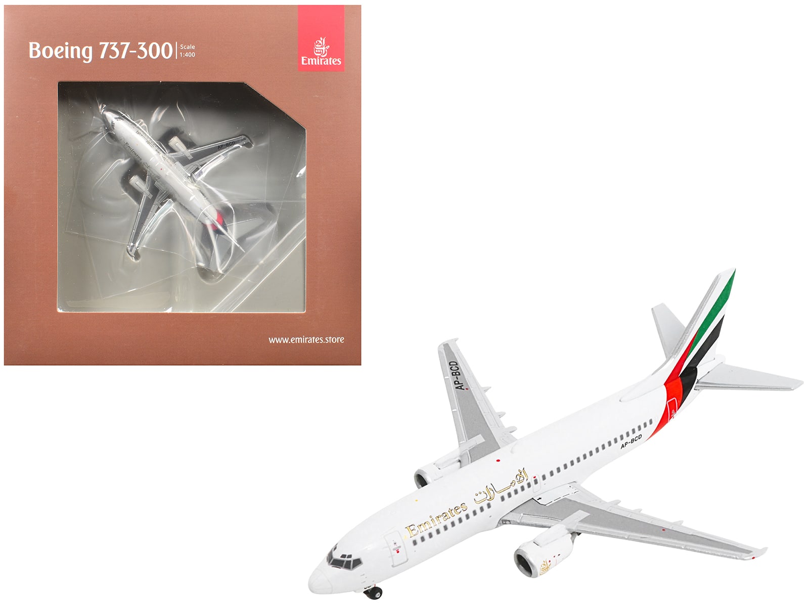 "Boeing 737-300 Commercial Aircraft ""Emirates Airlines"" (AP-BCD) White with Striped Tail 1/400 Model by GeminiJets" price history on PriceWatchPro