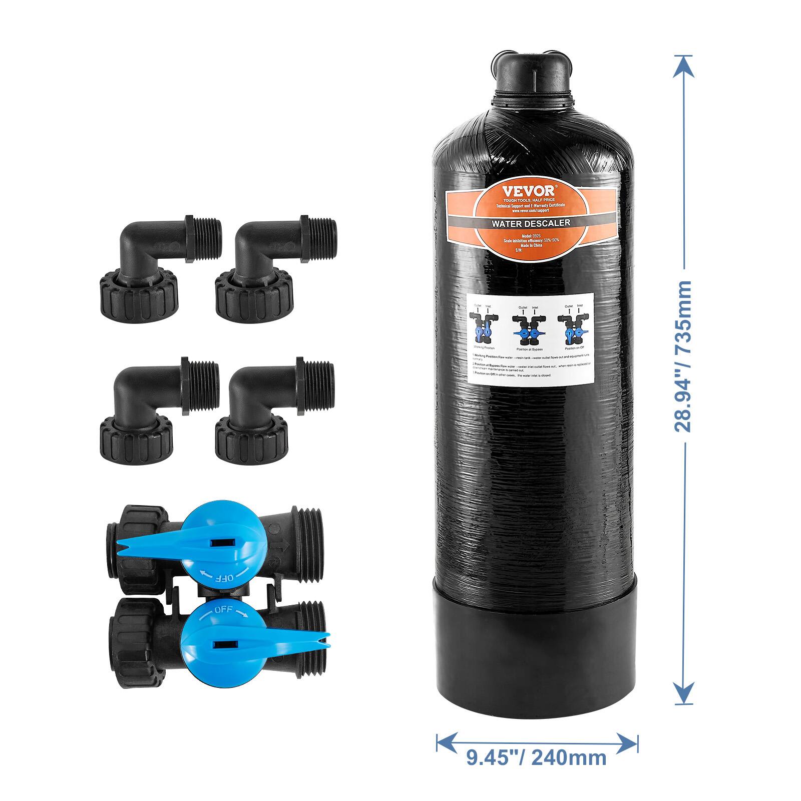 VEVOR  
WATER DESCALER  
28.94" / 735mm  
9.45" / 240mm