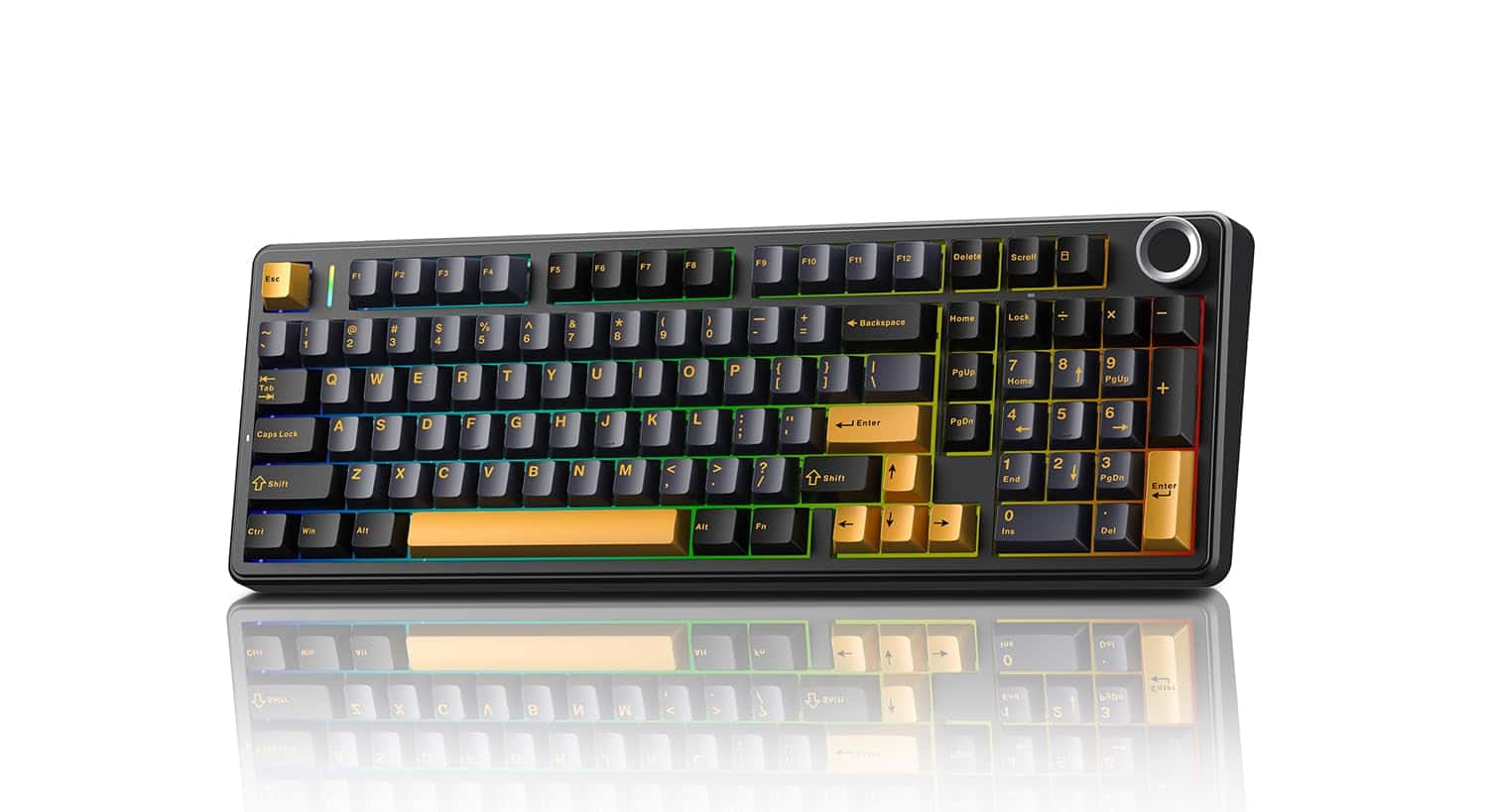PARKER SLATER - X Aula F99 Pro Mechanical Wireless Gaming Keyboards Rgb Backlit Hot Swappable Custom Creamy Computer Tri-mode - Black&Yellow