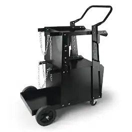 VEVOR - Welding Cart, 2-Tier Heavy Duty Welder Cart with Anti-Theft Lockable Cabinet, 265LBS Weight Capacity, 360° Swivel Wheels - Black
