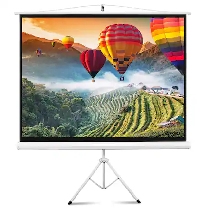 Front. Pyle - Pyle 80 Inch Portable Projector Screen – Tripod Stand, Roll-Up, 16:9 Aspect Ratio, Black Masking Border - Standard.