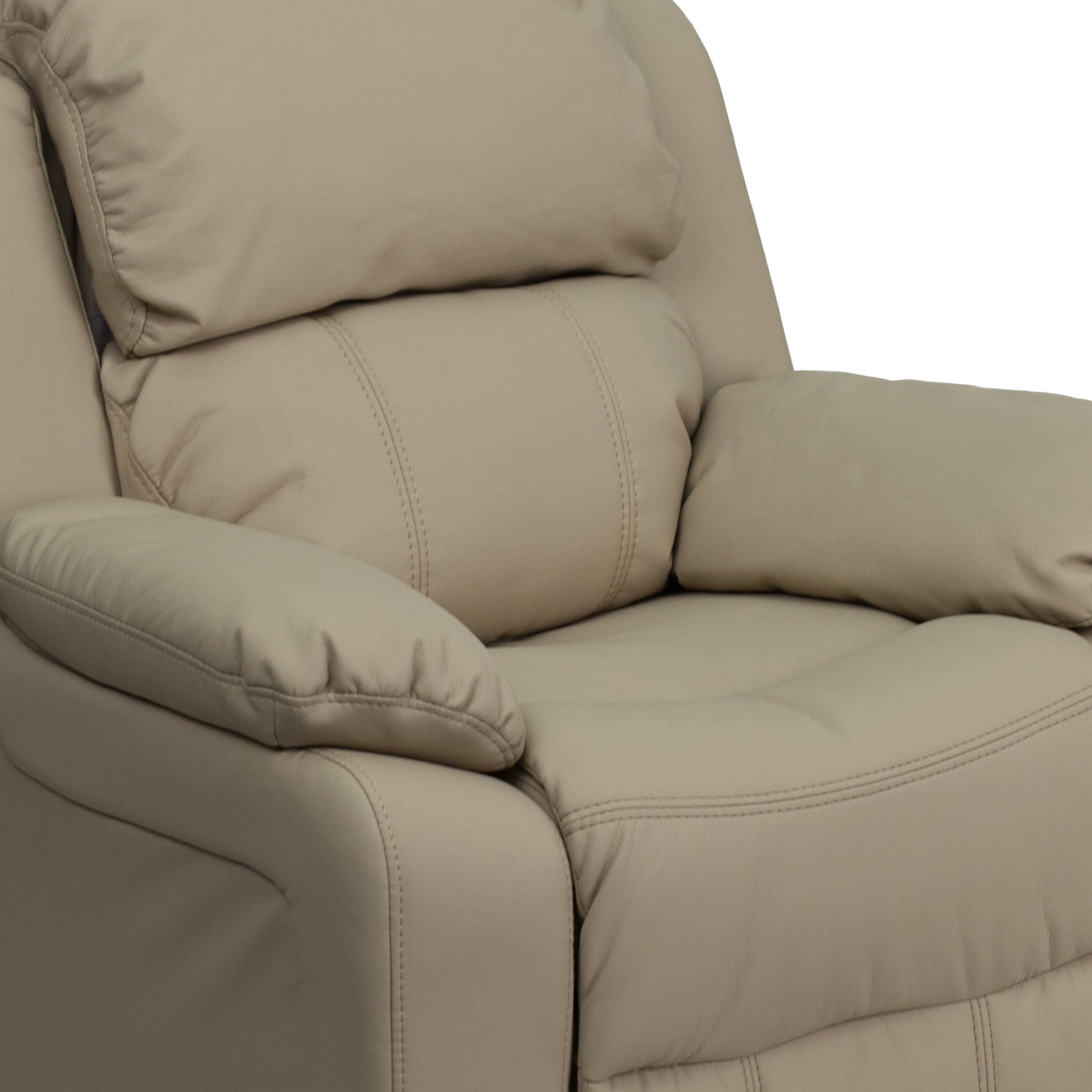Alt View 9. Emma + Oliver - Deluxe Padded Contemporary Kids Recliner with Storage Arms - Beige Vinyl.