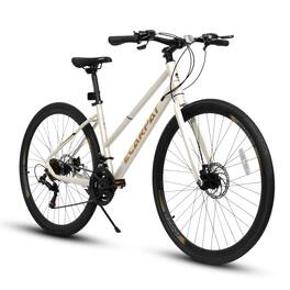 Chery Life - 28 in. 700Cx35 21-Speed Gear System Road Bike with Aluminum Alloy - Cream