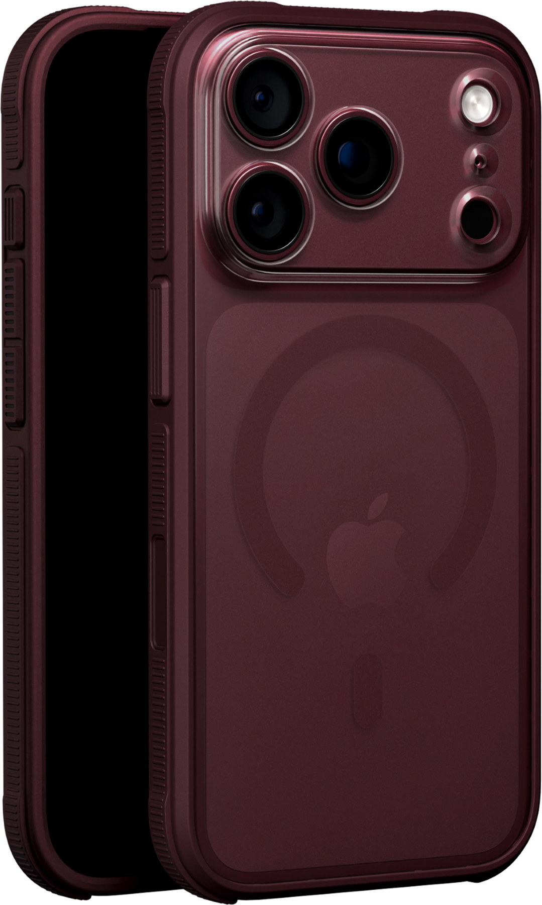 Angle. dbrand - Ghost Case with MagSafe for Apple iPhone 18 Pro / iPhone 17 Pro - Burgundy.
