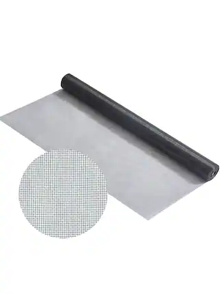 Front. VEVOR - Window Screen Replacement, 100 ft × 48 in Window Screen Mesh, DIY Adjustable Fiberglass Screen Mesh - Durable - Black.