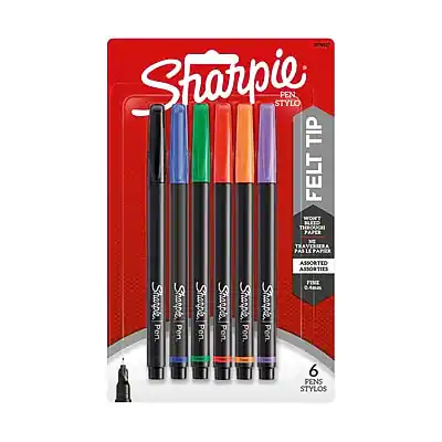 Sharpie STYLO FELT TIP PEN
6 PENS / 6 STYLOS
Sharpie Pen
Sharpie Pen
Sharpie Pen
Sharpie Pen
Sharpie Pen
Sharpie Pen
ASSORTED COLORS
6 PENS / 6 STYLOS