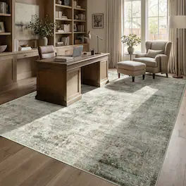 KERDOM - Extra Large Living Room Rugs 9x12 ft, Boho Vintage Medallion Bedroom Carpet, Machine Washable & Non Slip Soft Low Pile - Beige