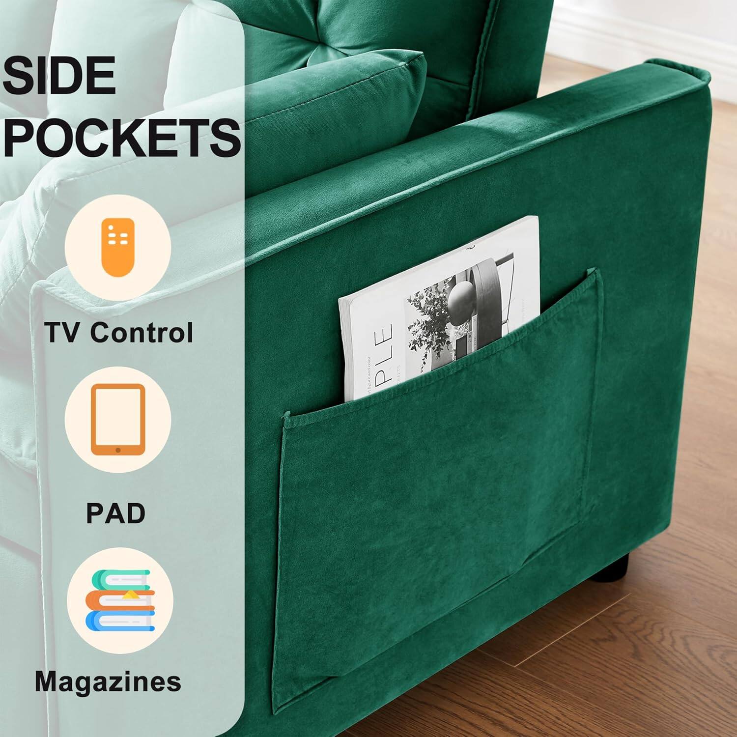SIDE POCKETS
TV Control
PAD
Magazines
