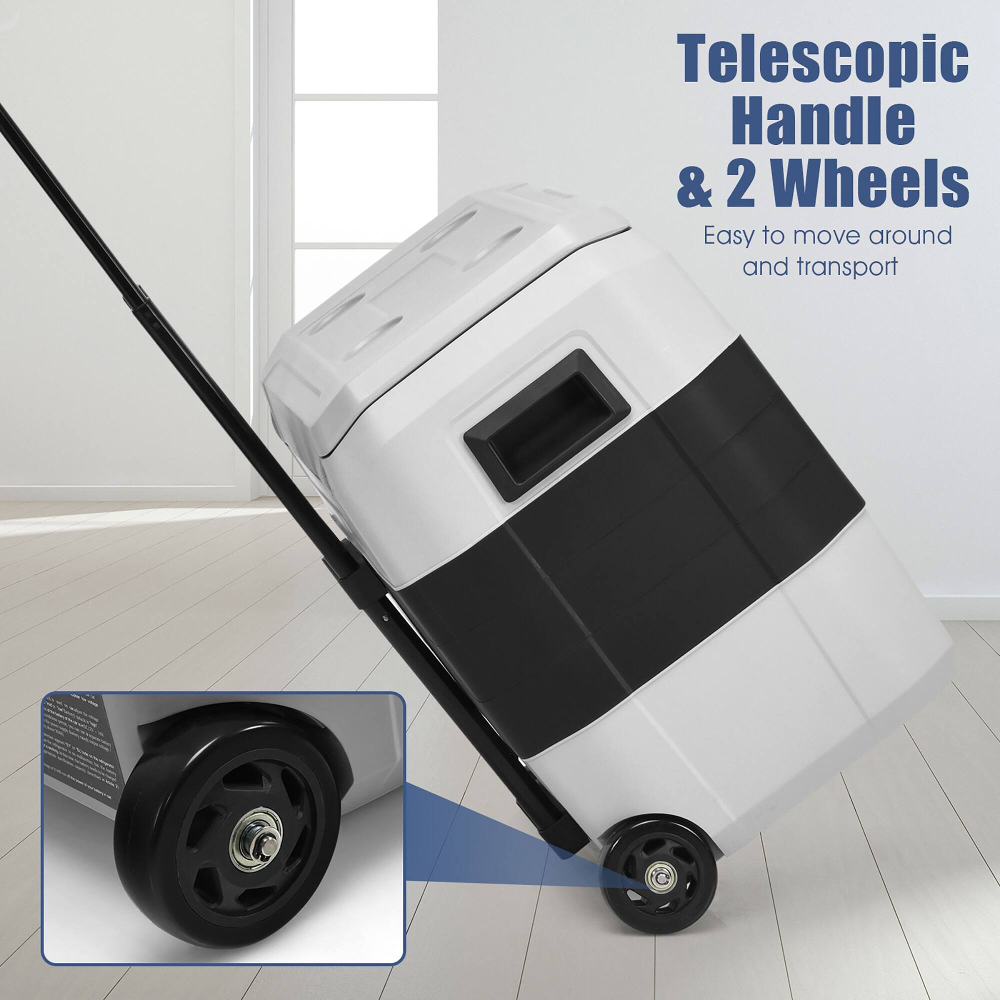Telescopic Handle & 2 Wheels: Easy to Move Around and Transport