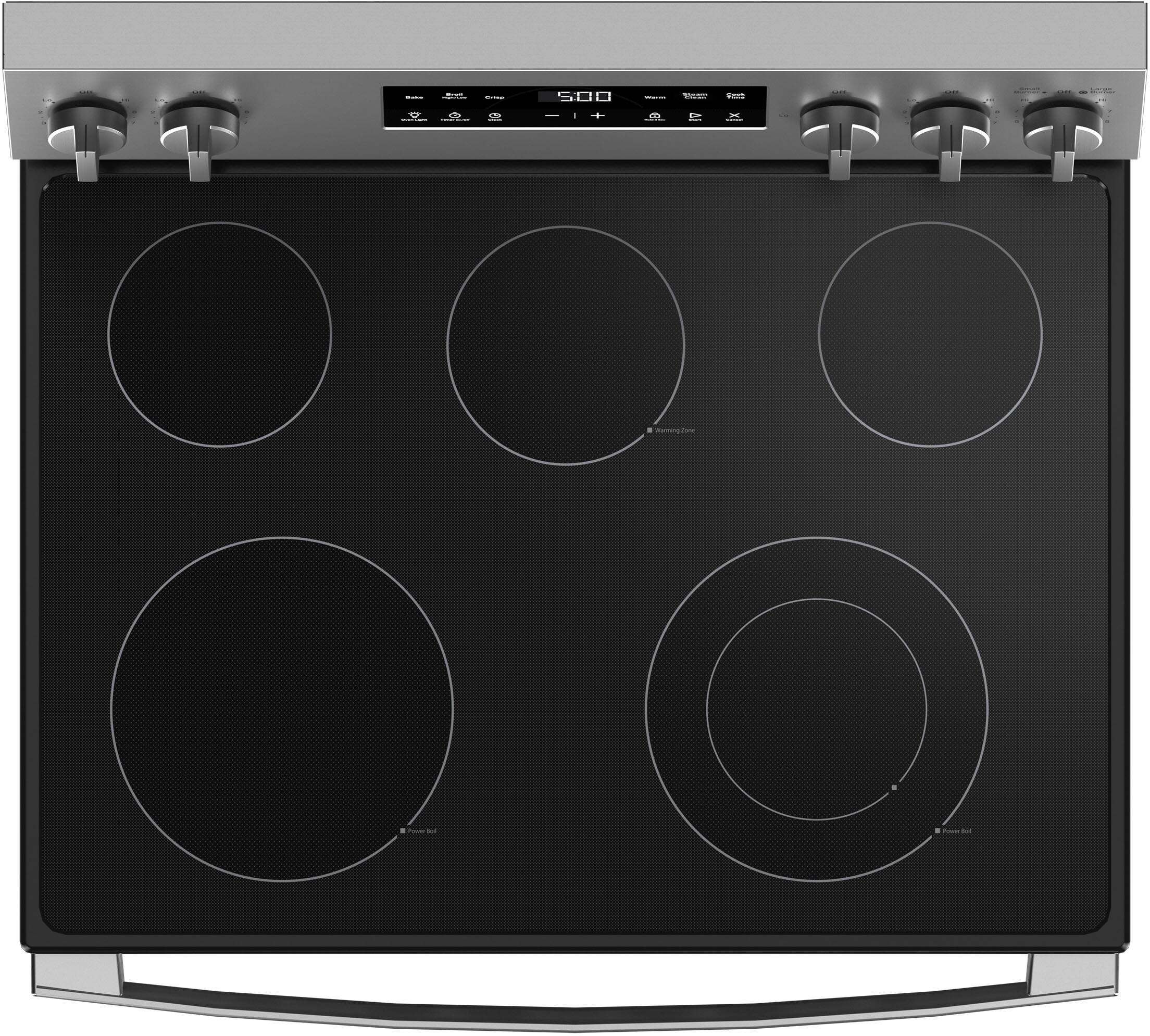Alt View 1. GE - 5.3 Cu. Ft. Freestanding Electric Range with Crisp Mode and Express Preheat - Stainless Steel.