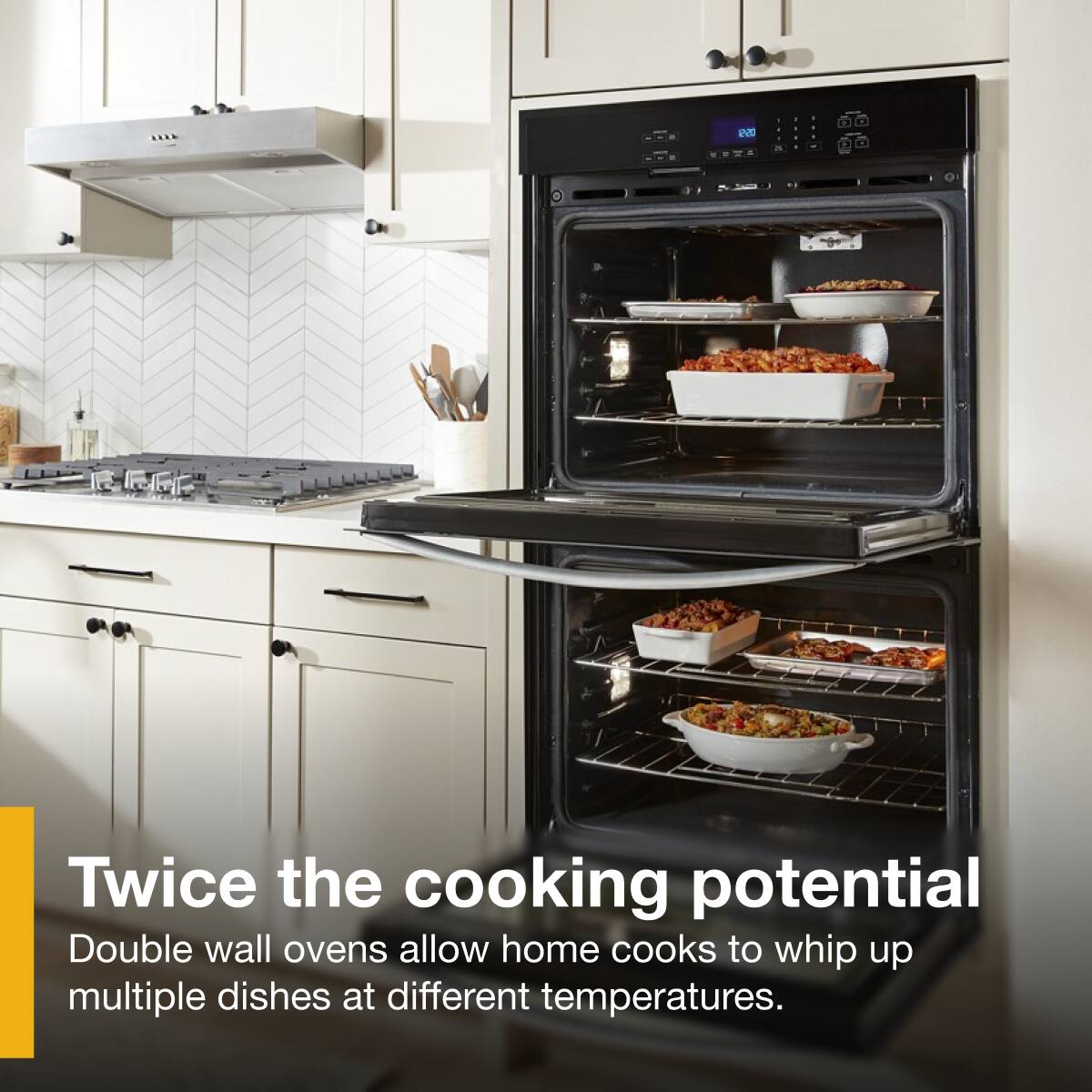 Twice the cooking potential

Double wall ovens allow home cooks to whip up multiple dishes at different temperatures.