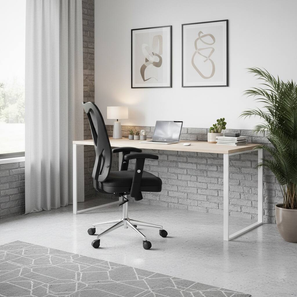 Alt View 6. Forest'nSky - Mobili High-Back Mesh Office Chair with Chrome Base, Black, Ergonomic Task Chair - Black.