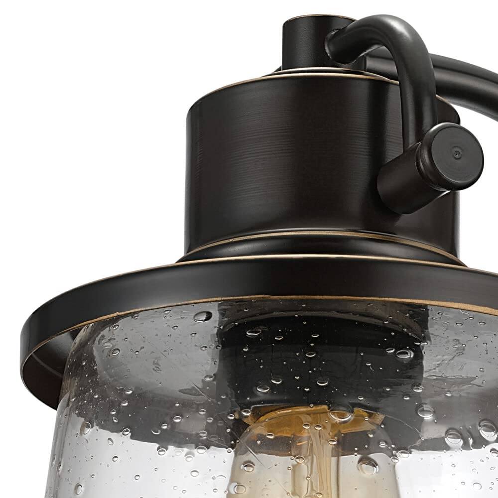 Alt View 3. Earthley Blooms - Electric Charlie Outdoor Indoor Wall Sconce Led Bulb Included Oil Rubbed Bronze Clear Seeded Glass Shade Lumen - Bronze, Yara.