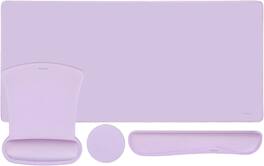 mosiso - Keyboard Wrist Rest Large Gaming Mouse Pad, 4 in 1 Memory Foam Desk Mat Ergonomic Rest Wrist for Home Office Game - Dusty Lilac