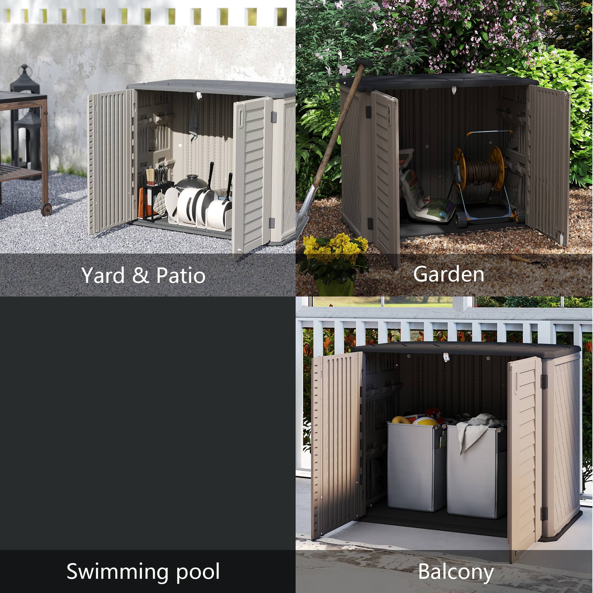 Yard & Patio  
Garden  
Swimming pool  
Balcony