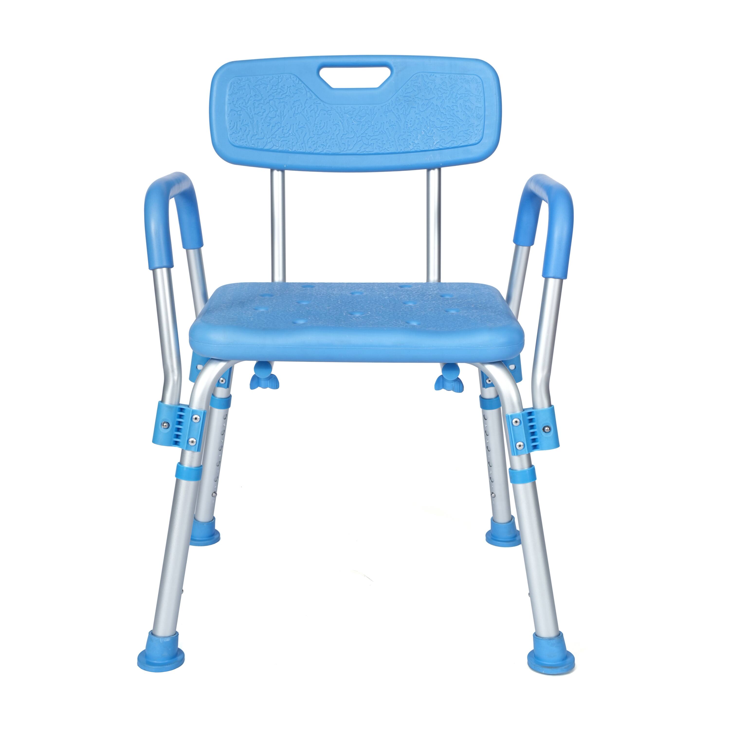 Alt View 7. Emma + Oliver - 300 Lb. Capacity Adjustable Bath & Shower Chair with Depth Adjustable Back - Blue.