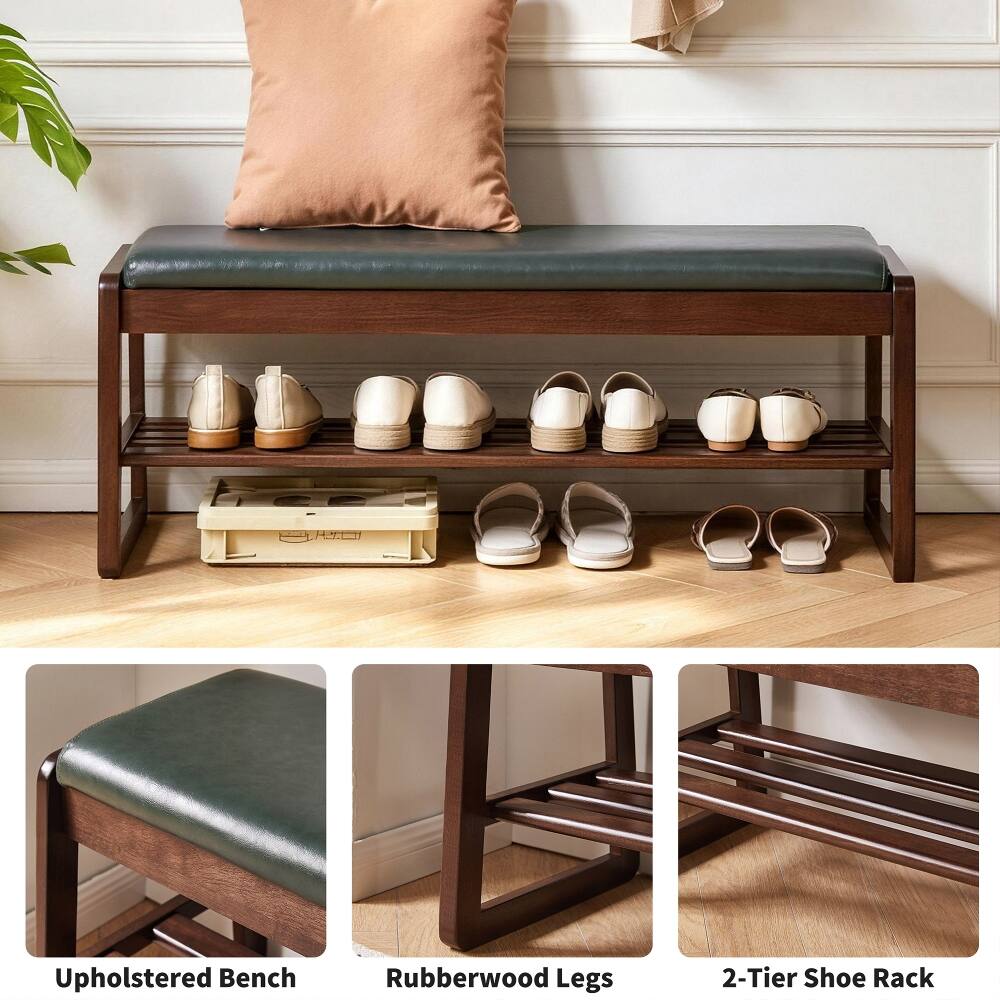 Upholstered Bench  
Rubberwood Legs  
2-Tier Shoe Rack