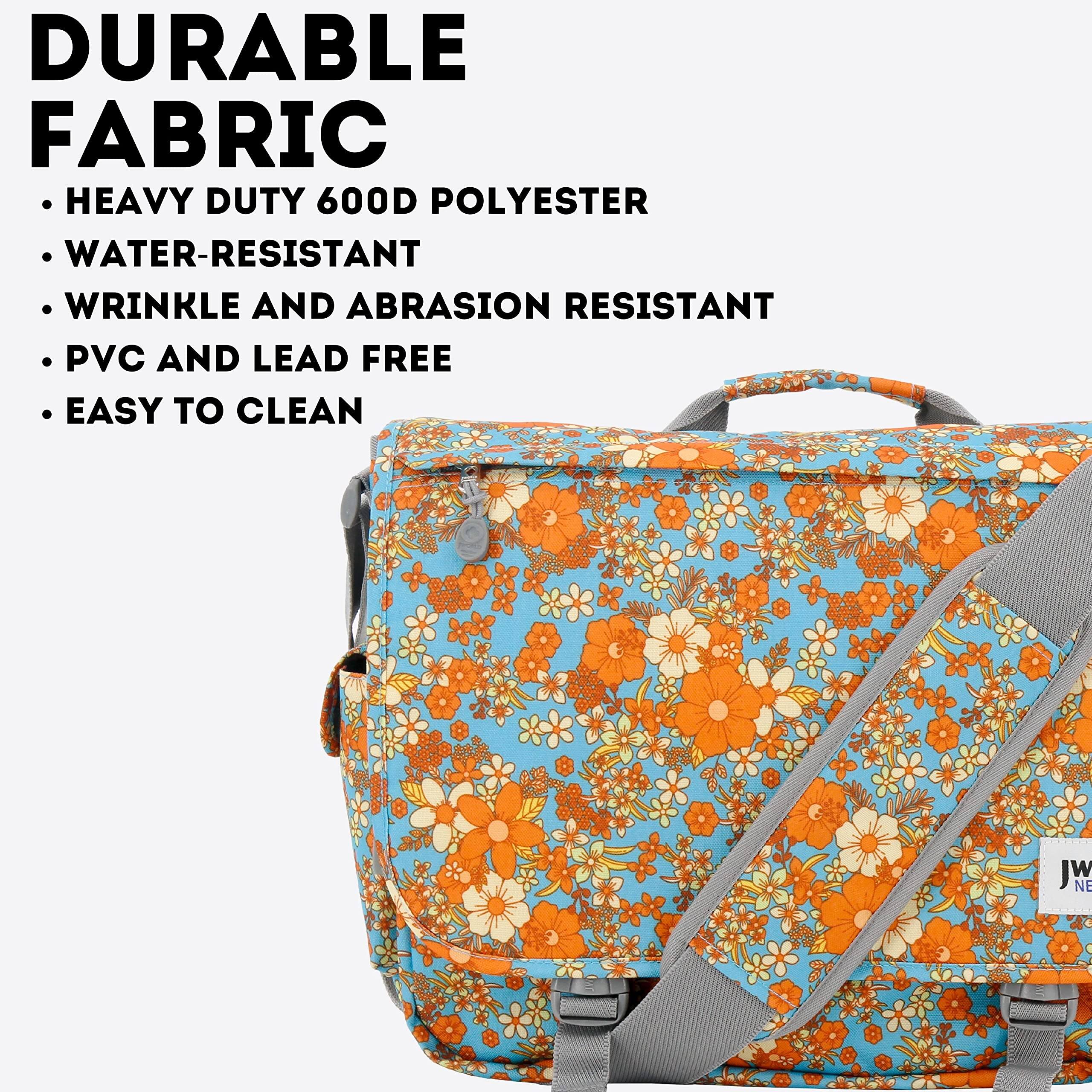 DURABLE FABRIC

- HEAVY DUTY 600D POLYESTER
- WATER-RESISTANT
- WRINKLE AND ABRASION RESISTANT
- PVC AND LEAD FREE
- EASY TO CLEAN