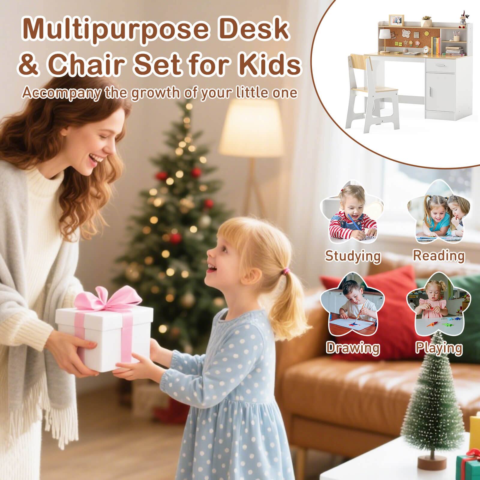 Multipurpose Desk & Chair Set for Kids  
Accompany the growth of your little one  

Studying  
Reading  
Drawing  
Playing