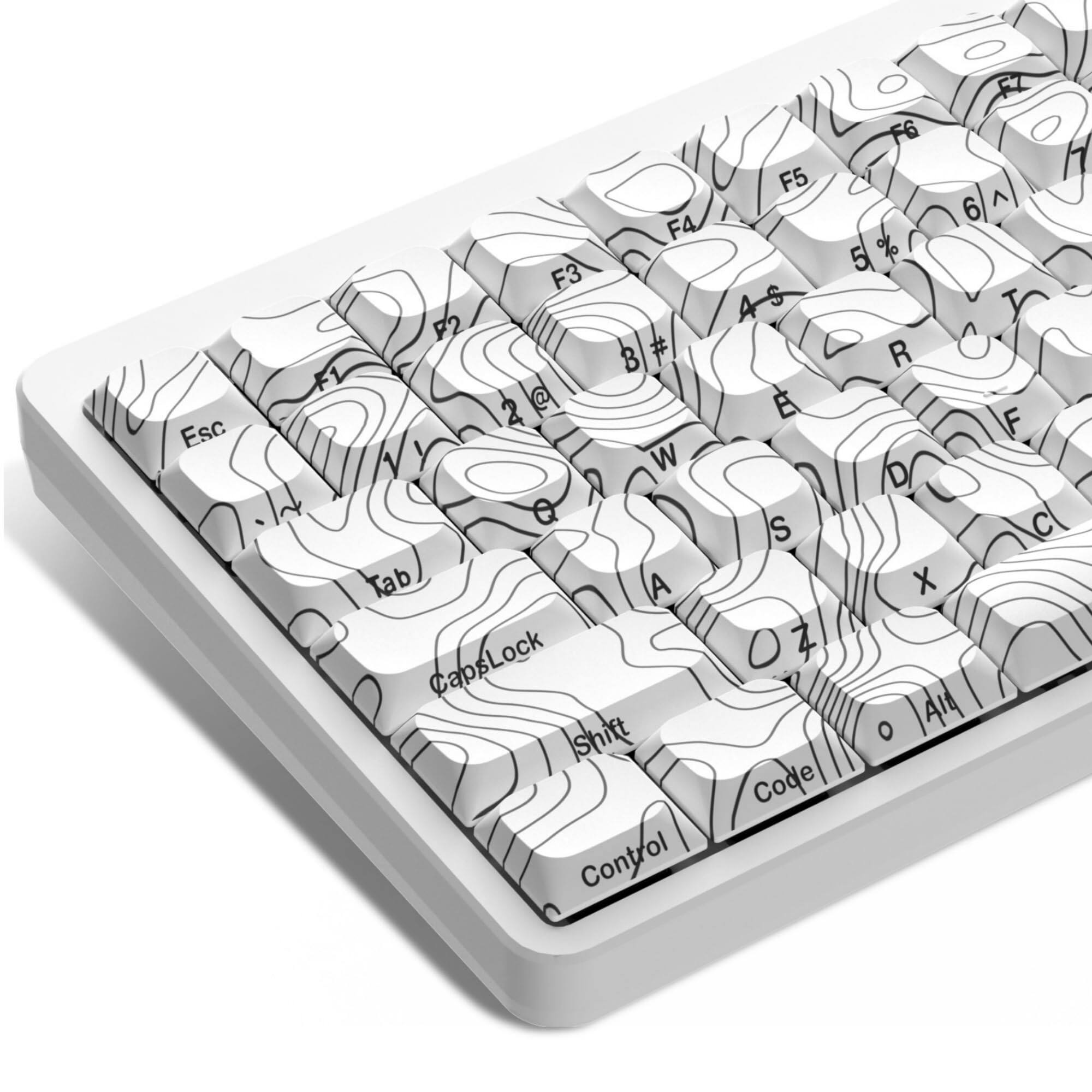 White topographic keycap