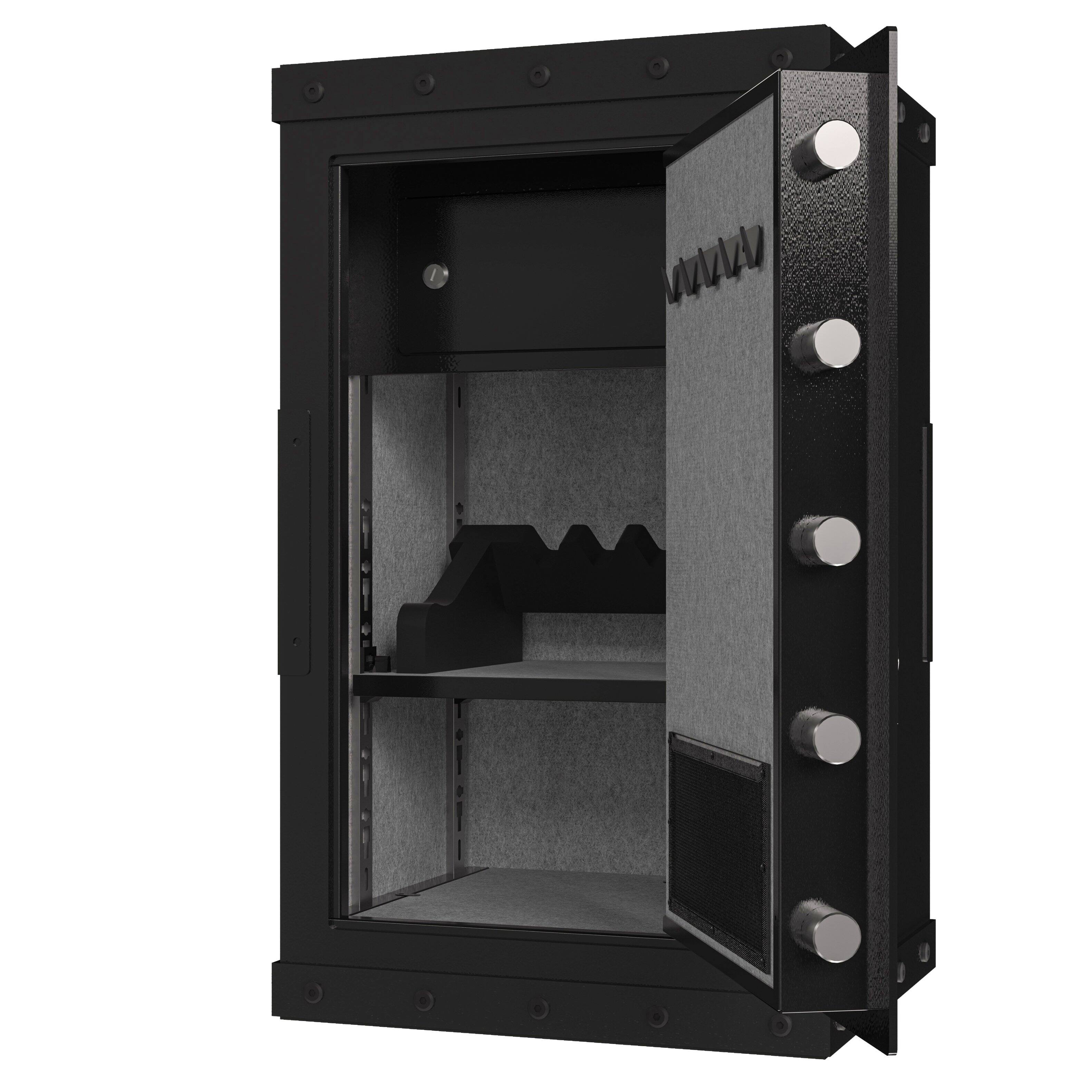 Alt View 2. GOODSILO - Large Digital Safe - Home & Office Security with Fingerprint & Key Access, Steel Construction - Black.